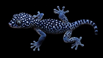 Naklejka premium Leopard Gecko, spots are miniature, perfectly formed black pearls, surreal organic gem texture, soft focus lighting, isolated.