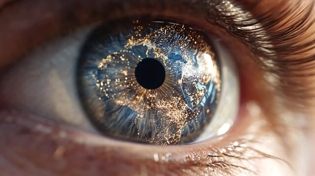 A close-up of a human eye with perfect features.