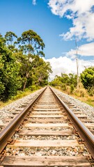 Railroad track through trees