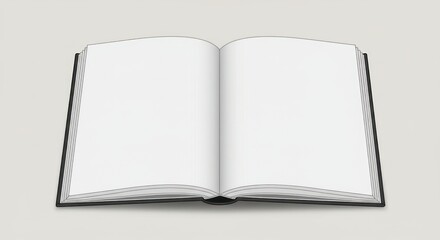 Naklejka premium Opened blank book lying flat, ready for text. Simple clean illustration