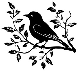 Robin bird silhouette drawing
