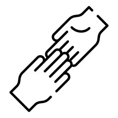 Obraz premium Helping hand black line icon