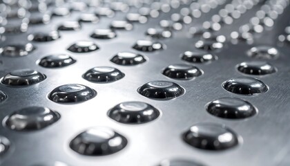 Metal surface with embossed circles