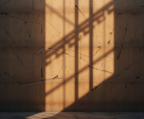 Sunlit Texture Abstract Wall Art with Window Shadow