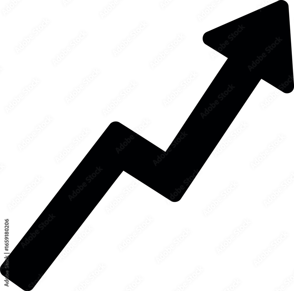 Aufkleber vector vector art of black upward trending line graph with arrow transparent background