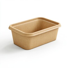 3D packaging mockup of a biodegradable food container, 