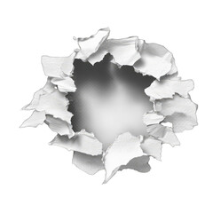 Circular hole punched through white paper