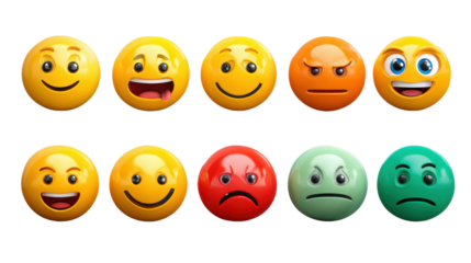 Expressive Expressions: A dynamic collection of diverse facial expressions, capturing the entire spectrum of human emotions, rendered in a visually compelling design.