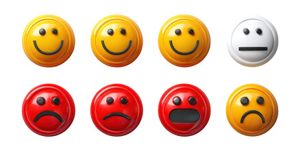 Obraz premium Emoji Expressions: A collection of expressive emoji representing a range of emotions, perfect for conveying feelings.