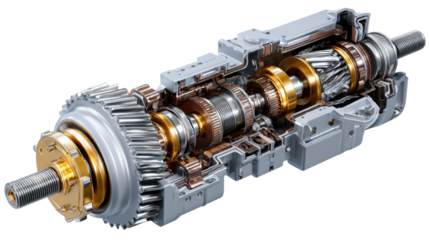 Precision Gear Mechanism: A detailed look inside a sophisticated mechanism of precision gears, showcasing the intricate engineering and metallic components. 
