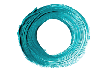 Teal circular brushstroke art