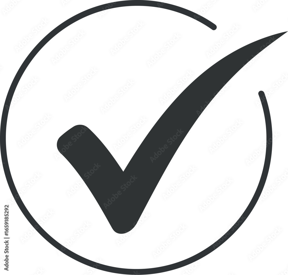 Aufkleber vector vector art of dark gray check mark inside a circle transparent background