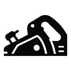 Hand Planer Icon, Solid Black Silhouette Woodworking Tool