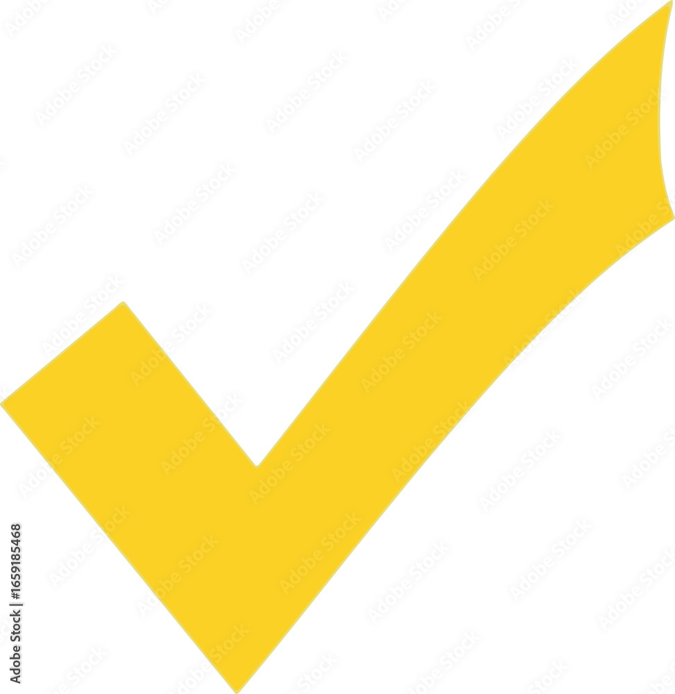 Poster vector vector art of yellow check mark indicating correctness and success transparent background