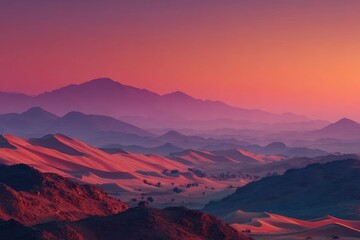 Desert mountain range sunset vista