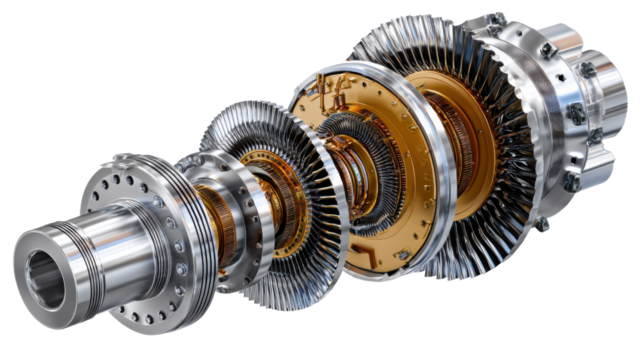 Mechanical Marvel: Unveiling intricate inner workings of a precision-engineered industrial turbine rotor. A testament to innovation, progress, and engineering excellence. 