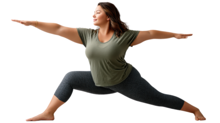 Balance in the Body: A serene woman demonstrates perfect balance through a yoga posture that highlights wellness and active living.