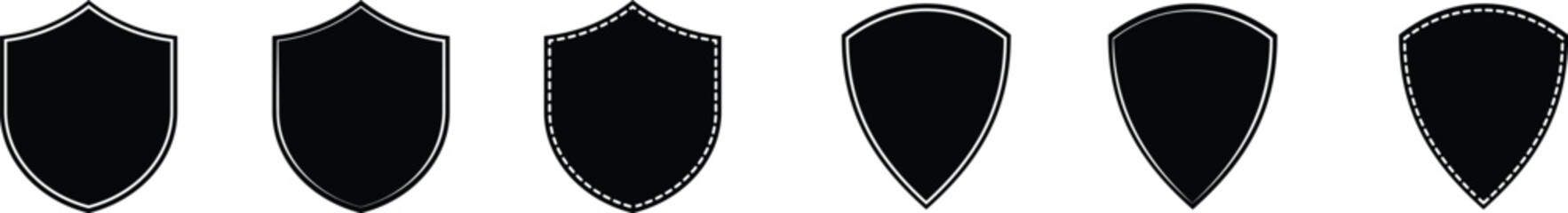 Set of vintage shape badge vector silhouette