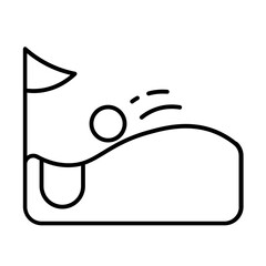 golf bunker icon with thin style