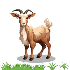 Goat flat sketch artwork. 