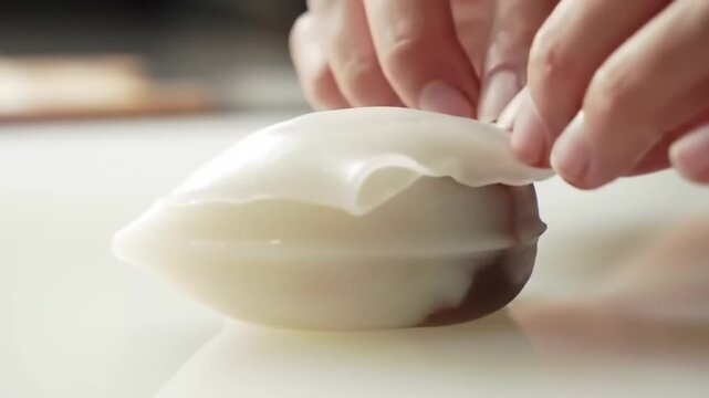 Coating a confection with white icing