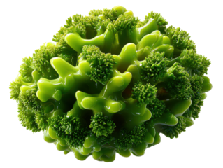 Fractal Art of Romanesco Broccoli: An artistic, close-up shot of Romanesco broccoli displays its unique, spiraling fractal structure, a testament to nature's design, in vibrant detail and colors.