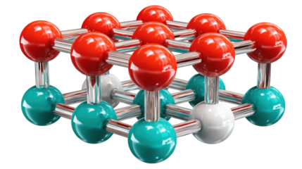 Molecular Structure Composition: An abstract and artistic display of a detailed molecular structure model, rendered with precision, showcasing the intricate beauty of science and technology.