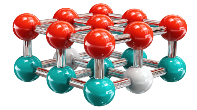 Molecular Structure Composition: An abstract and artistic display of a detailed molecular structure model, rendered with precision, showcasing the intricate beauty of science and technology.