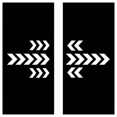 Obraz premium Vector vector art of multiple white chevron arrows pointing right on a, indicating direction and progress transparent background