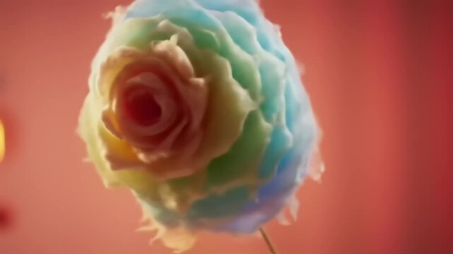 Colorful cotton candy rose