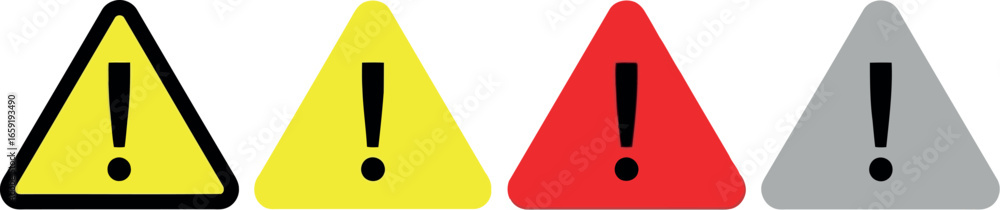 Poster vector vector art of warning signs with exclamation mark transparent background