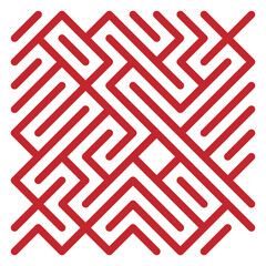 Abstract Geometric Line Maze Pattern Background – Red Vector Design