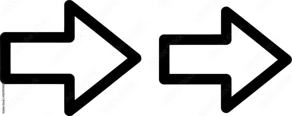 Poster vector vector art of two black arrows pointing to the right transparent background