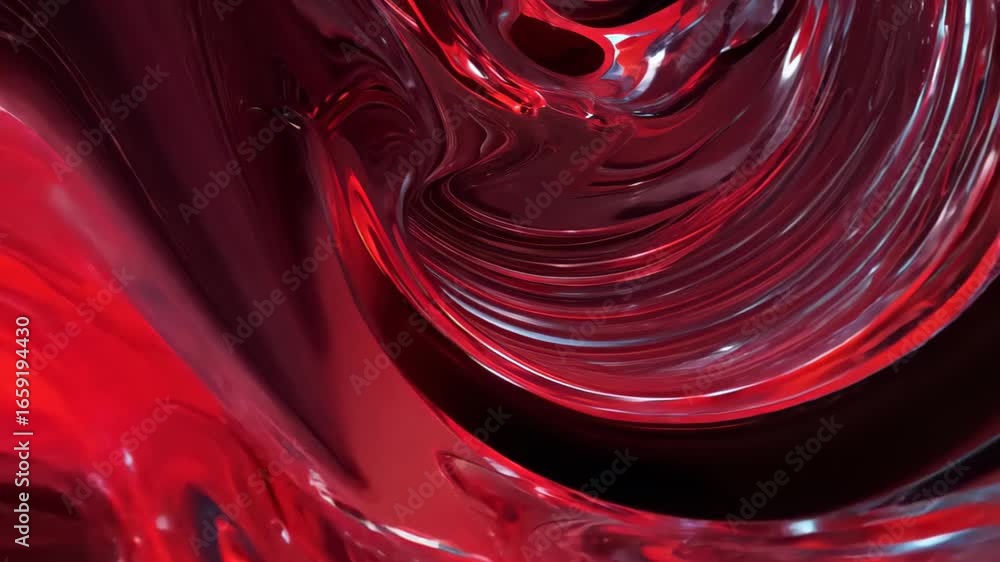Aufkleber this abstract image showcases dynamic red fluid motion with intricate swirls and curves, perfect for