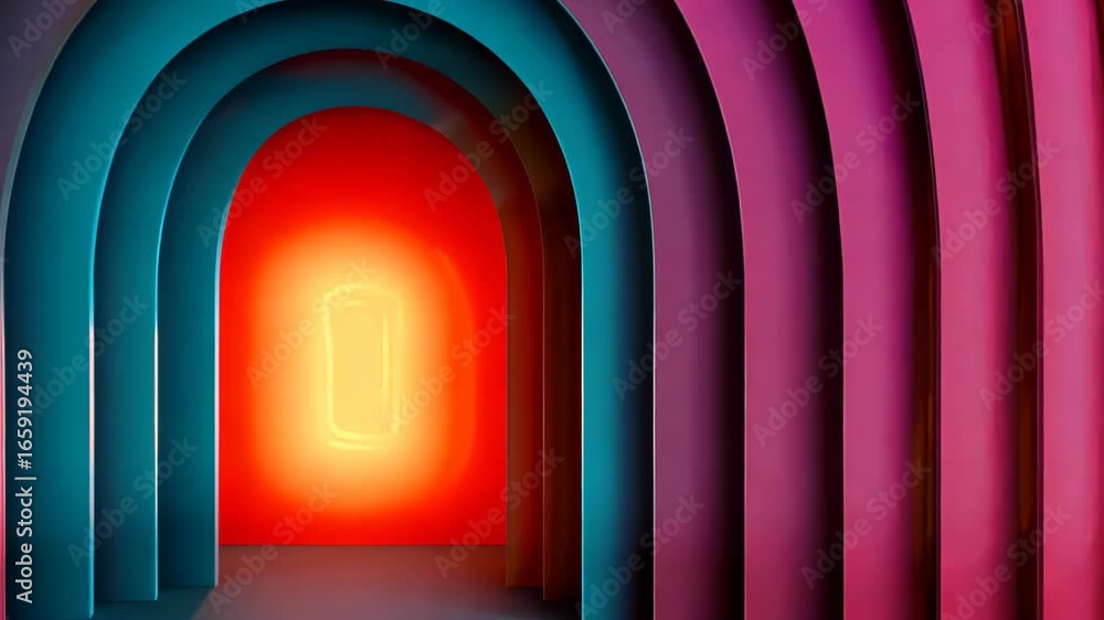 Aufkleber this vibrant arch design features a stunning gradient of colors, creating a dynamic visual experienc