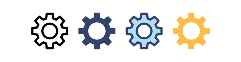 Settings Icon Set Multiple Style Collection