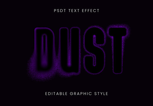 Black And Purple Dissolve Font Dust Grunge Distorted Text Effect