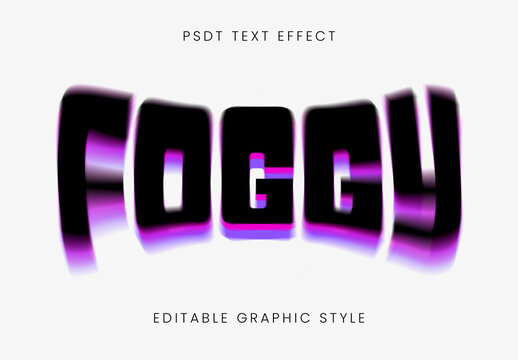 Black And Purple Radial Blur Font Foggy Distorted Text Effect
