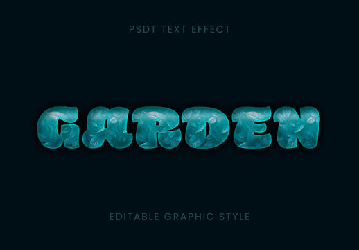 Blue Ecology Font Bubble Leaf Text Effect