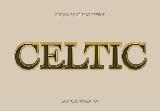 Gold And Black Celtic Font Classic Medieval Vintage Text Effect