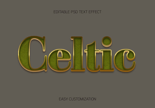 Green And Gold Celtic Font Elegant Medieval Text Effect