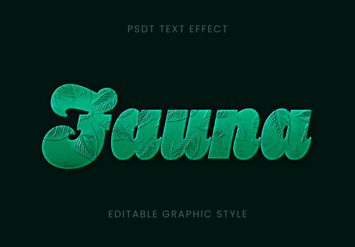 Green Ecology Font Leaves Nature Chubby 3D Text Effect