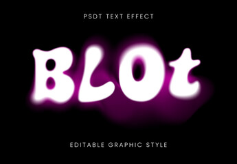 Pink And White Blur Font Glow Bold Distorted Text Effect