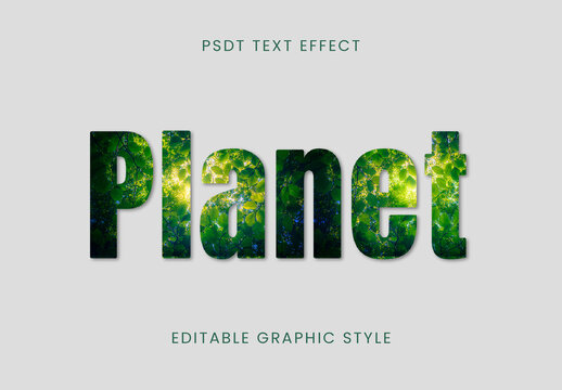 Green Ecology Font Eco Leaves Realistic Text Effect