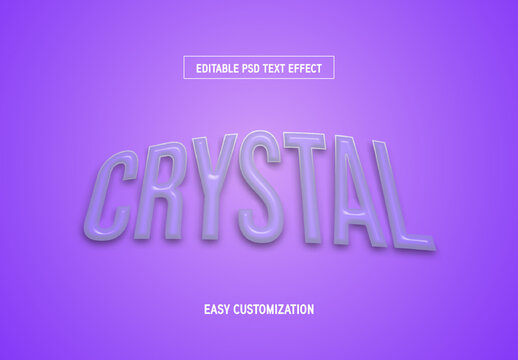 Purple And Gray Crystal Liquid Font Bold Glass Text Effect