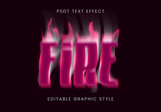 Pink And White Fire Distorted Font Flame Burning Blurred Text Effect