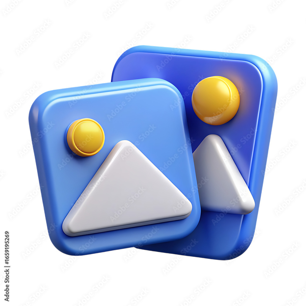 Poster 3d image icons isolated on transparent background