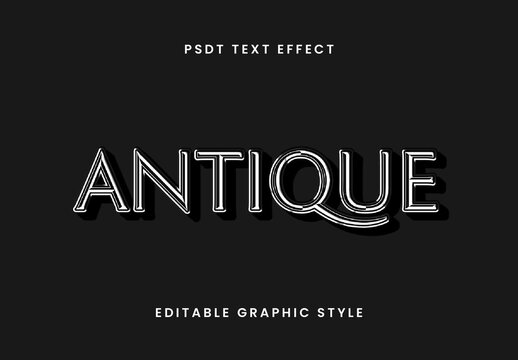 White And Black Baroque Font Antique Vintage Outline Text Effect