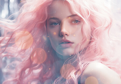 Soft Pink Night Bokeh Photo Effect