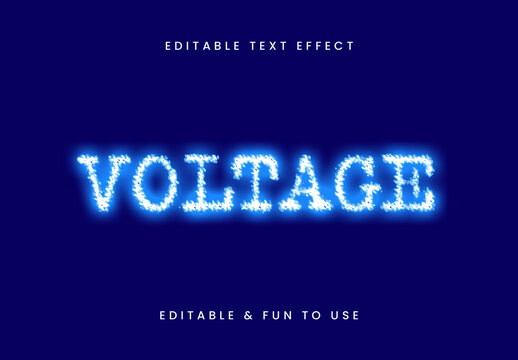 White And Blue Electric Font Glow Voltage Text Effect